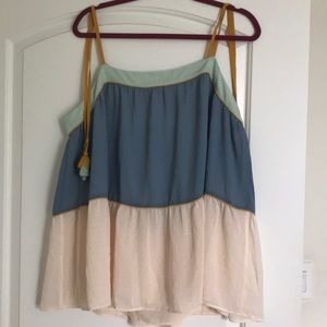 The Loft Flowy Blouse with Tassels - Size  XL
